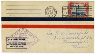 Image: airmail flight cover: First airmail flight, CAM-16, Cleveland - Louisville route