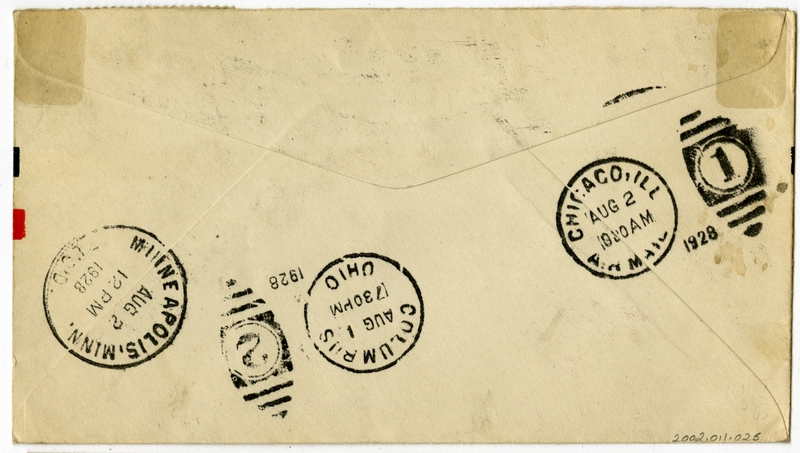 Image: airmail flight cover: First airmail flight, CAM-16, Cleveland - Louisville route