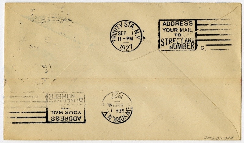 Image: airmail flight cover: First airmail flight, Transcontinental Air Mail, New York - Chicago route, Cleveland