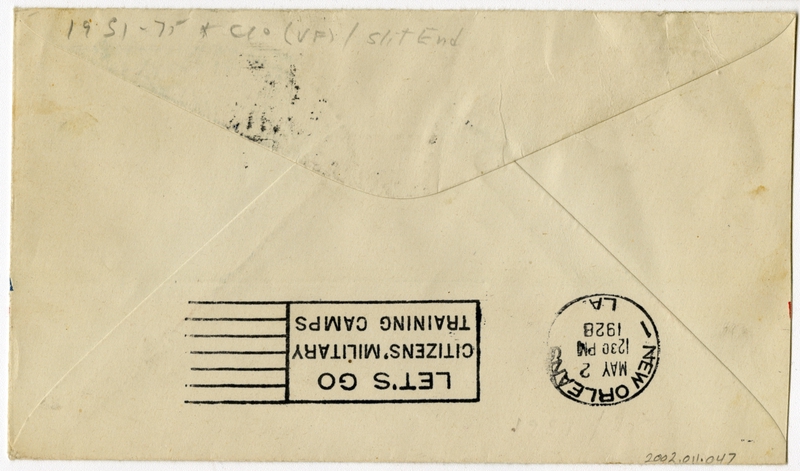 Image: airmail flight cover: First airmail flight, CAM-19, New York - Atlanta route