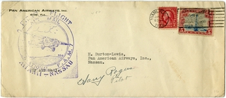 Image: airmail flight cover: Pan American Airways, first airmail flight, FAM-7, Miami - Nassau route