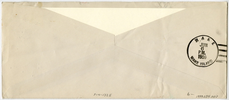 Image: airmail flight cover: Pan American World Airways, first airmail flight, Djakarta - Wake Island route