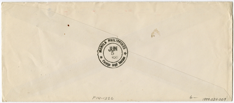 Image: airmail flight cover: Pan American World Airways, first airmail flight, Djakarta - Manila route