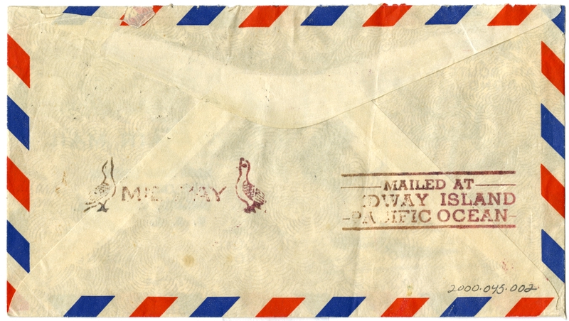 Image: airmail flight cover: Pan American Airways, Midway Island