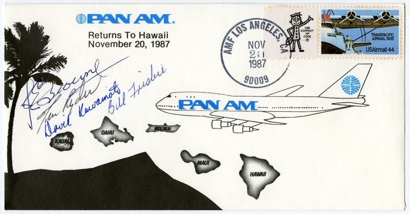 Image: airmail flight cover: Pan American World Airways, Hawaii
