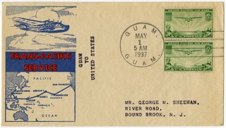 Image: airmail flight cover: Pan American Airways, first mail flight, Transpacific service