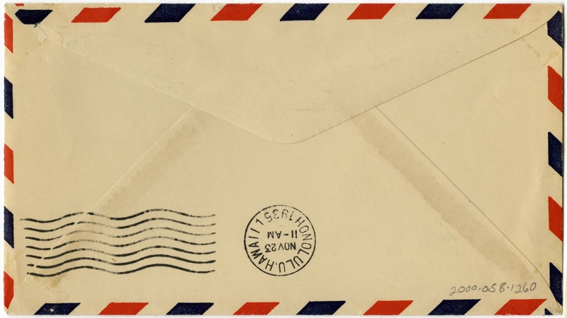 Image: airmail flight cover: Pan American Airways, FAM-14, first transpacific airmail flight, San Francisco (Alameda) - Honolulu route