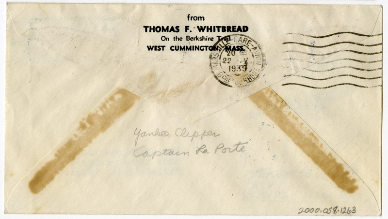 Image: airmail flight cover: Transatlantic Air Mail Service, first airmail flight, FAM-18, first airmail flight, New York