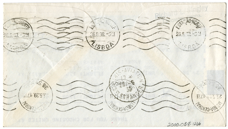 Image: airmail flight cover: Pan American Airways, first airmail flight, France - United States route