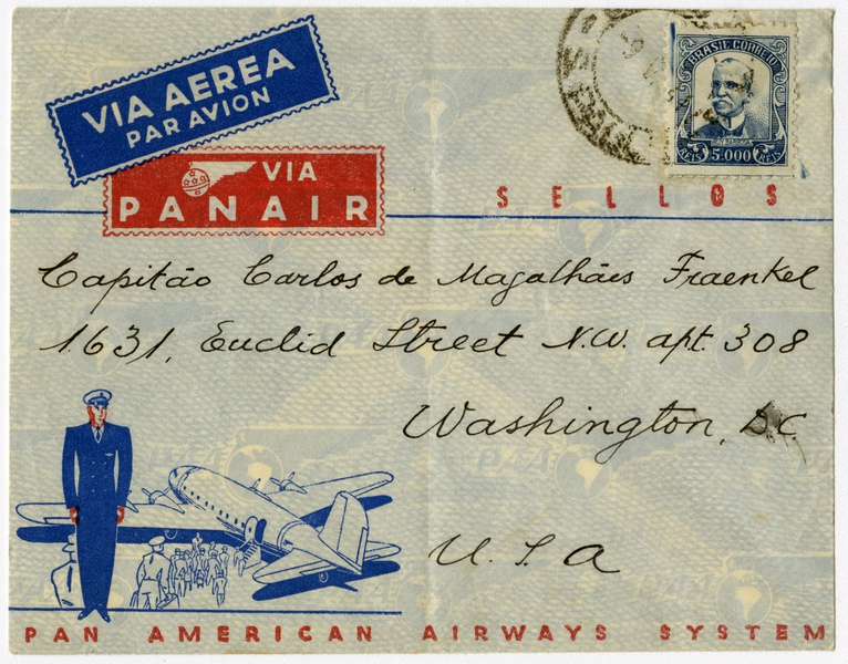 Image: airmail flight cover: Panair do Brasil