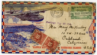 Image: airmail flight cover: Pan American Airways, Honolulu, Hawaii