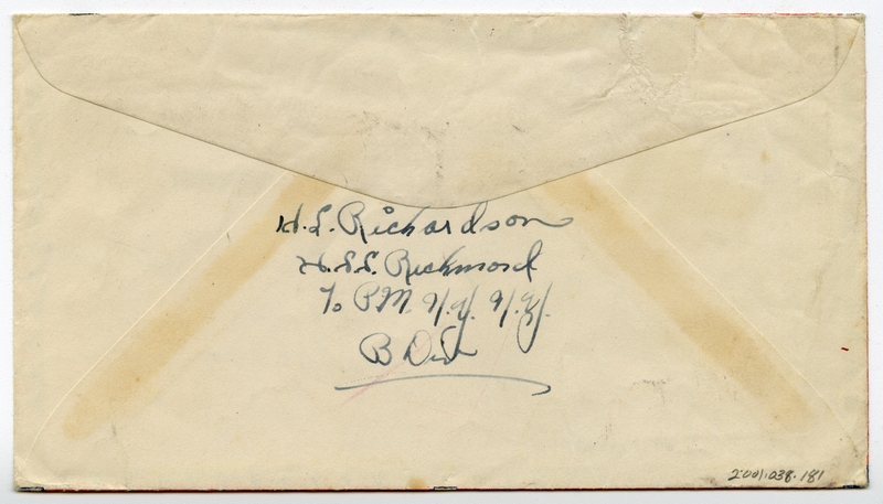 Image: airmail flight cover: Pan American Airways, USS Richmond, Miami - Havana route