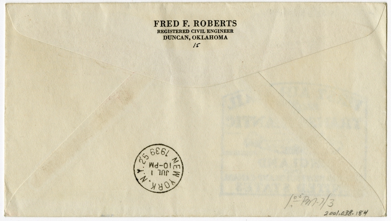 Image: airmail flight cover: Pan American Airways, first airmail flight, London - New York route