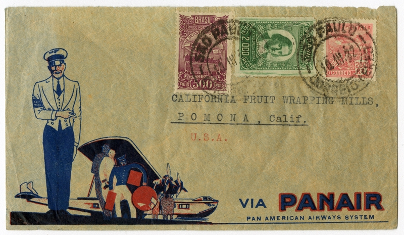 Image: airmail flight cover: Panair do Brasil, Sao Paulo