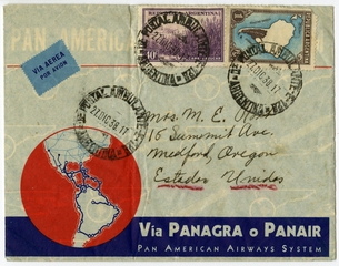 Image: airmail flight cover: Panagra, Panair do Brasil
