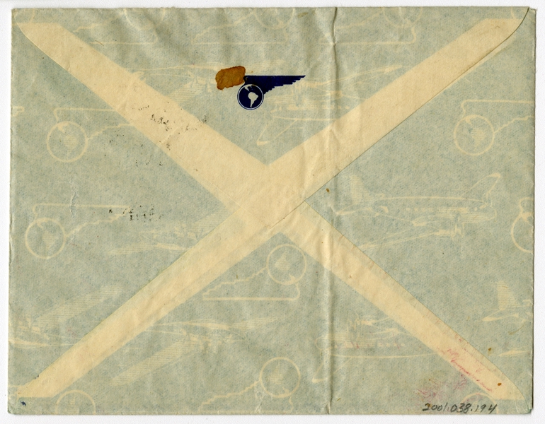 Image: airmail flight cover: Panagra, Panair do Brasil