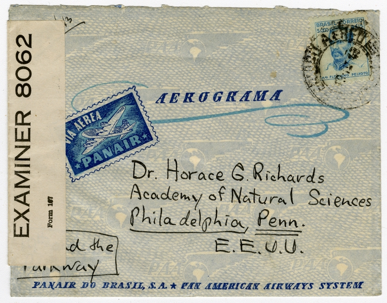 Image: airmail flight cover: Panair do Brasil, Brazil