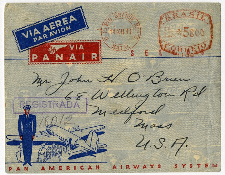 Image: airmail flight cover: Panair do Brasil, Brazil
