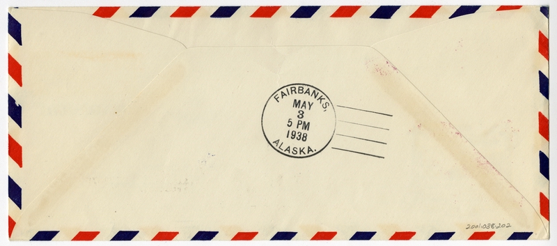 Image: airmail flight cover: Pan American Airways, first airmail flight, Juneau - Fairbanks route