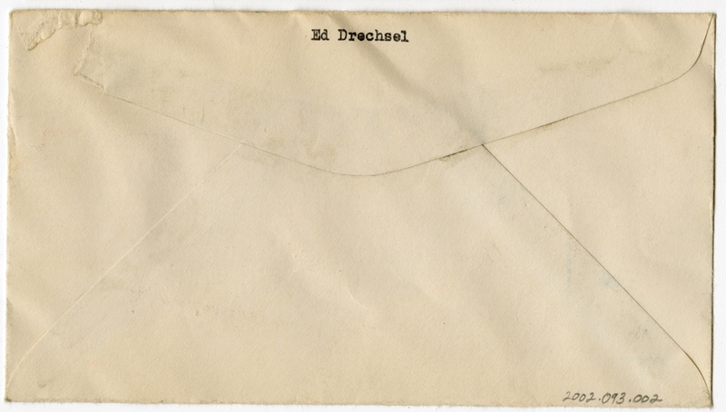 Image: airmail flight cover: First day of issue, stamp commemorating 50th anniversary of powered flight