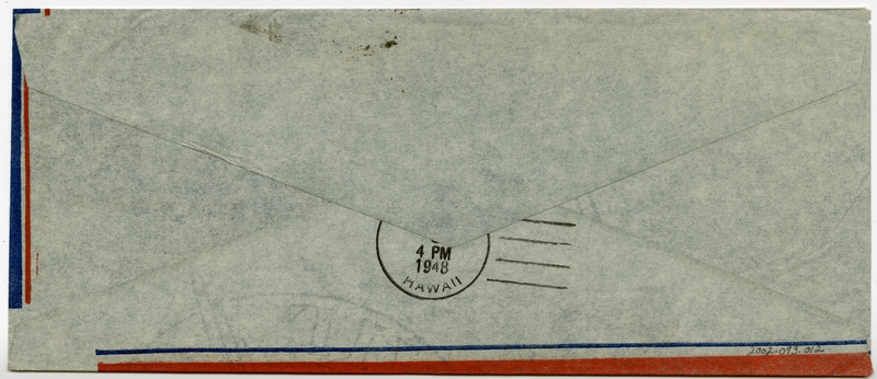 Image: airmail flight cover: Pan American World Airways, first airmail flight, Calcutta - Honolulu route