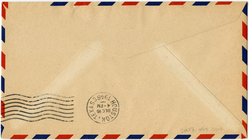 Image: airmail flight cover: Pan American World Airways, first airmail flight, Panama - Houston route