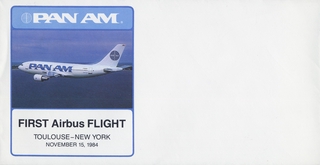 airmail flight cover: Pan American World Airways, Airbus, Toulouse - New York route