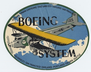 Image: luggage label: Boeing System