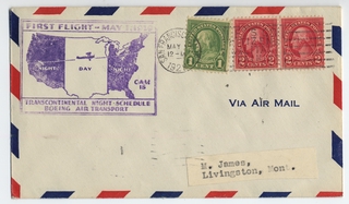 Image: airmail flight cover: Boeing Air Transport (BAT), CAM-18, San Francisco