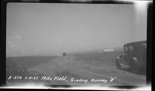 Image: negative: Mills Field Municipal Airport of San Francisco, runway grading