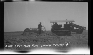 Image: negative: Mills Field Municipal Airport of San Francisco, runway grading