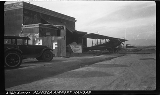 Image: negative: Alameda Airport, hangar