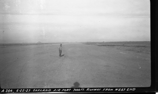 Image: negative: Oakland Airport, runway construction