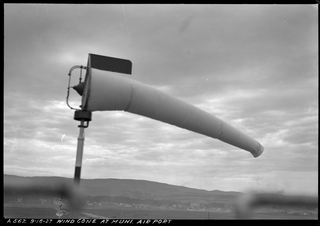 Image: negative: Mills Field Municipal Airport of San Francisco, wind sock