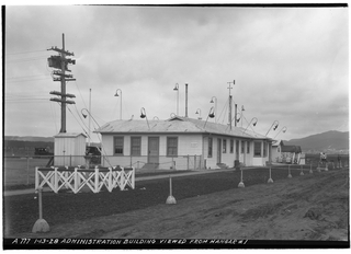 Image: negative: Mills Field Municipal Airport of San Francisco, Administration Building