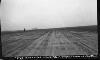 Image: negative: Mills Field Municipal Airport of San Francisco, Runway B
