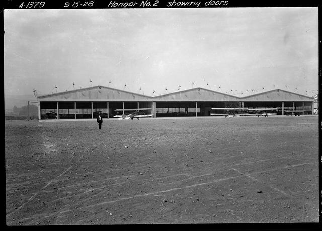 Negative: Mills Field Municipal Airport of San Francisco, Hangars Nos. 2, 3, 4