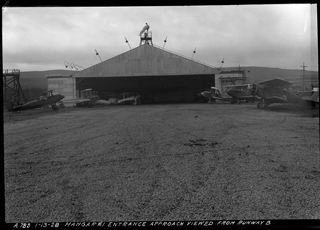 Image: negative: Mills Field Municipal Airport of San Francisco, Hangar No. 1