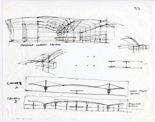 Architectural design drawing: San Francisco International Airport (SFO), Skidmore, Owings & Merrill (SOM)