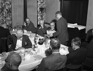 Image: negative: San Francisco Airport, retirement dinner for Adolph Wehrmer