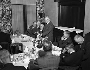 Image: negative: San Francisco Airport, retirement dinner for Adolph Wehrmer