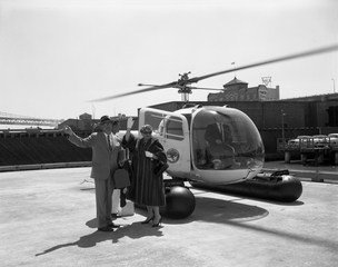 Image: negative: SFO Helicopter Airlines, downtown San Francisco heliport