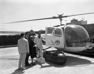 Image: negative: SFO Helicopter Airlines, downtown San Francisco heliport, Don Fazackerley
