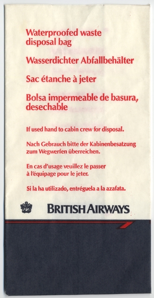 Image: airsickness bag: British Airways