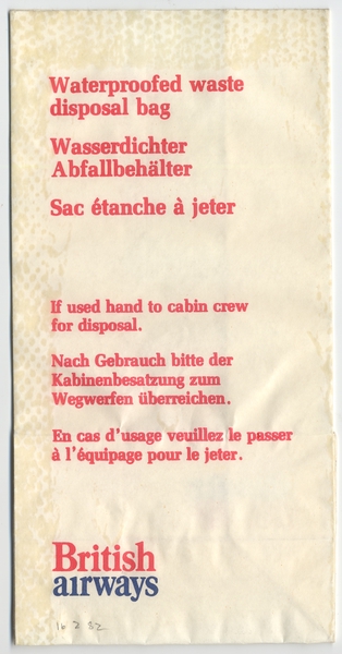 Image: airsickness bag: British Airways