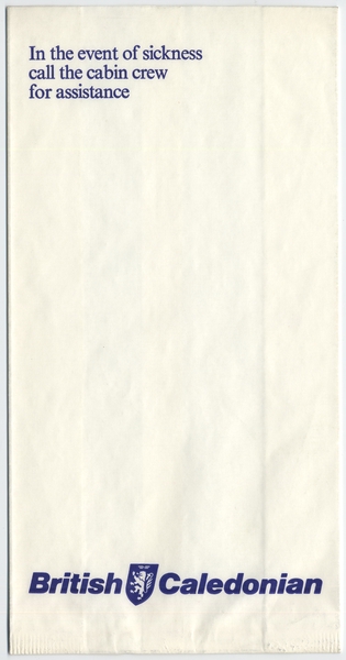 Image: airsickness bag: British Caledonian Airways