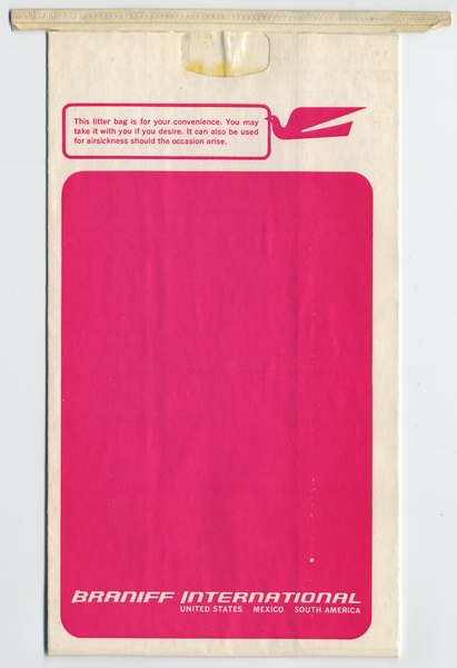 Image: airsickness bag: Braniff International