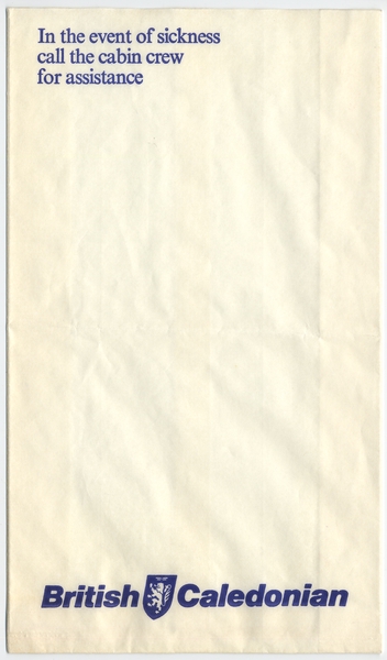Image: airsickness bag: British Caledonian Airways
