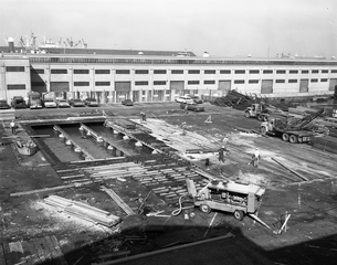 Image: negative: SFO Helicopter Airlines, downtown San Francisco heliport construction