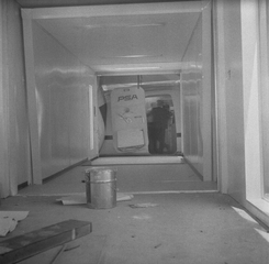 Image: negative: San Francisco International Airport (SFO), Pacific Southwest Airlines (PSA) jetway and airplane